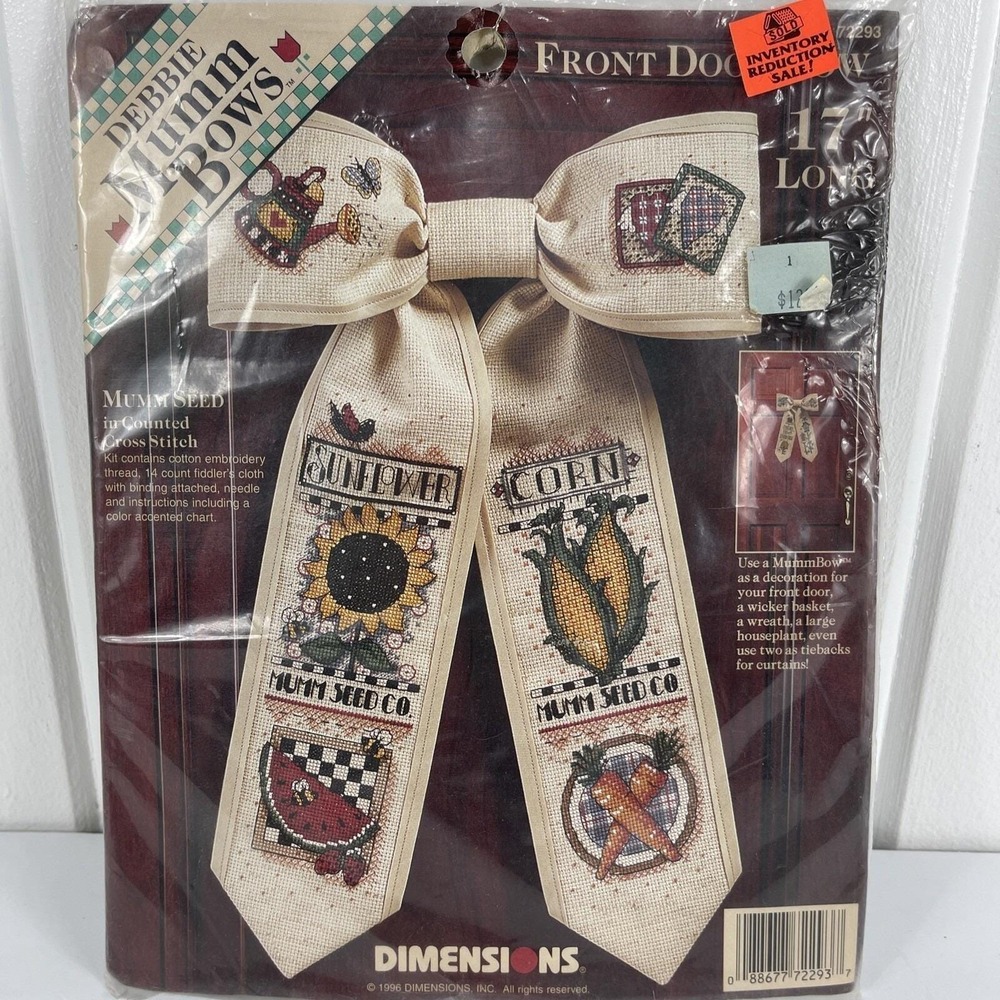 Vintage Dimensions Door Bow Debbie Mumm Seed 72293 Cross-Stitch Cottagecore
